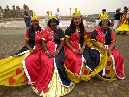 Ladies in carnival costume